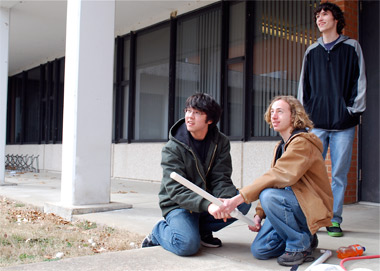 Carlyle High School students Kenny O'Dell, Ryan Schaffer, and Nathan Mentoe
