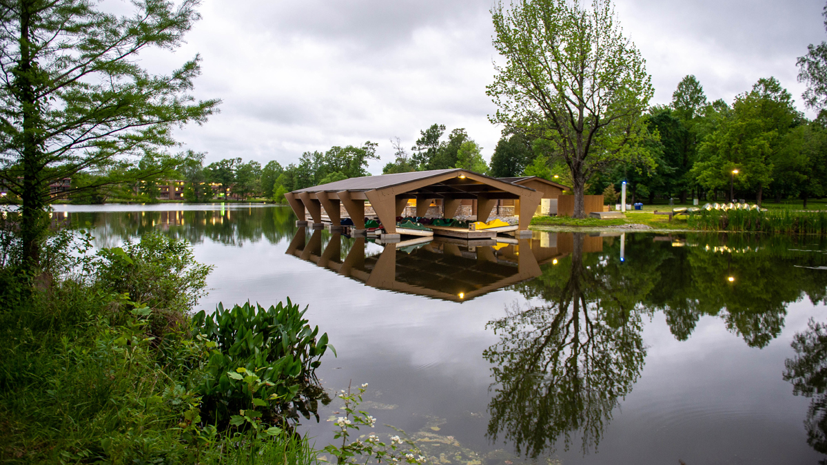 boat dock on campus lake