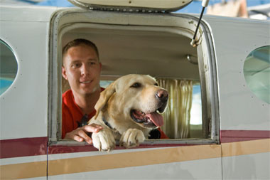 Jason Brown and his dog, Tonka