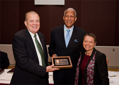 Harold R. Bardo, Randal Thomas and Chancellor Rita Cheng