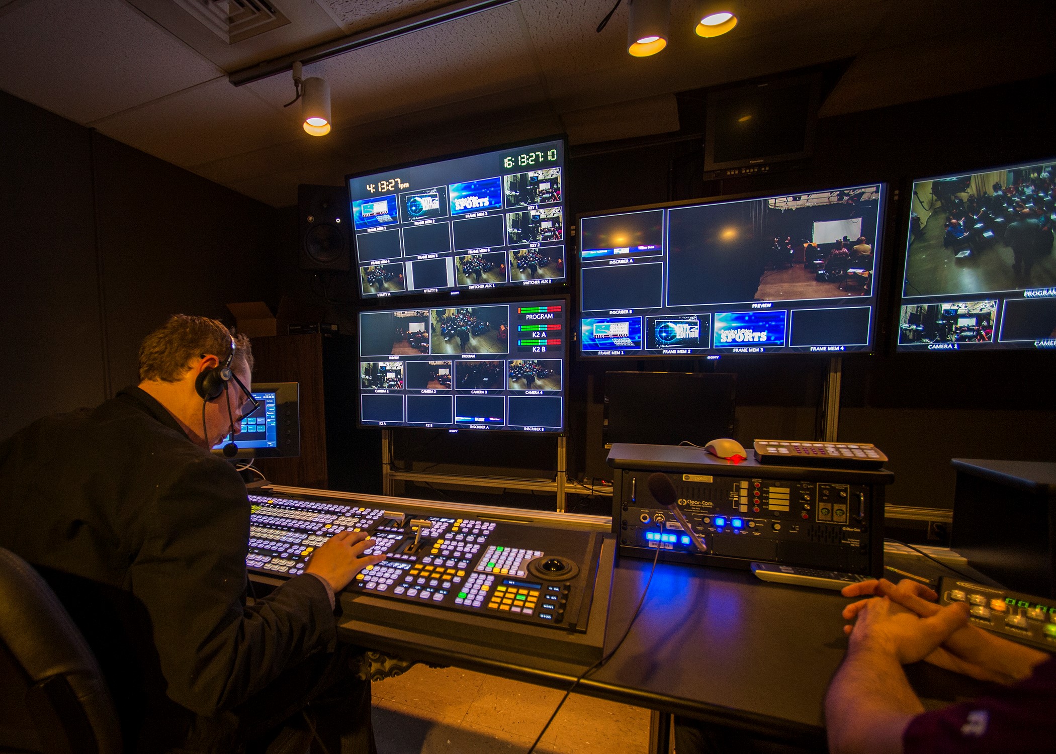 tv studio control room equipment