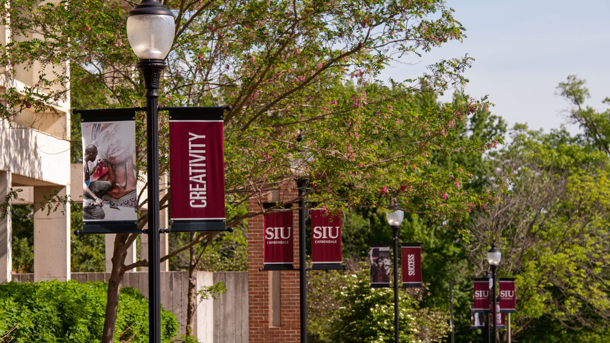 siu banners on lamp posts