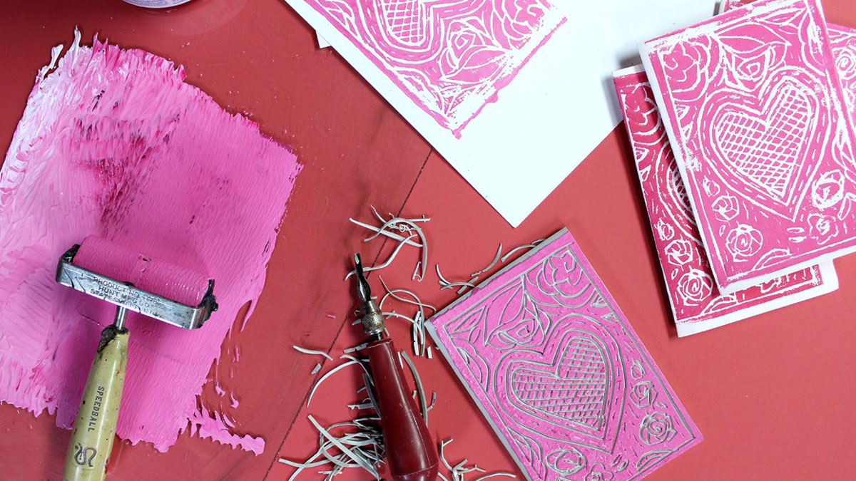 valentines crafts painted pink