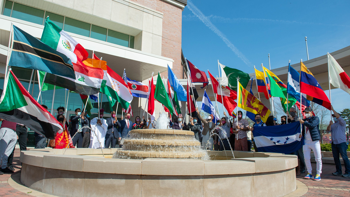 International Festival parade of flags