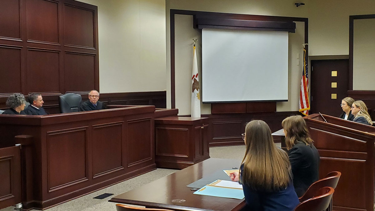 Moot court arguments being heard at SIU School of Law