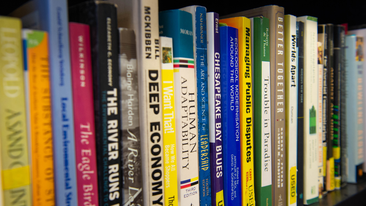 close up image of books on a shelf