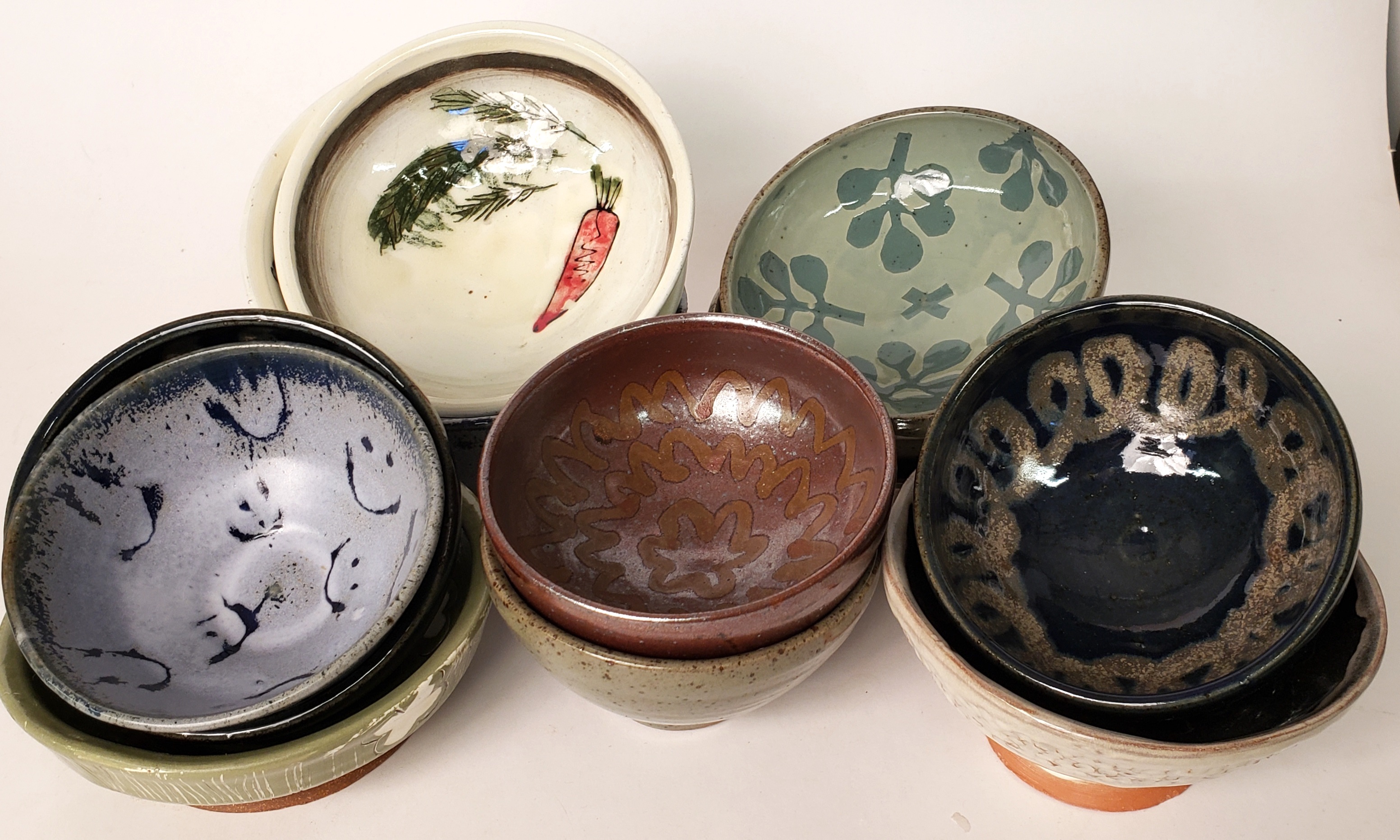 Empty pottery bowls