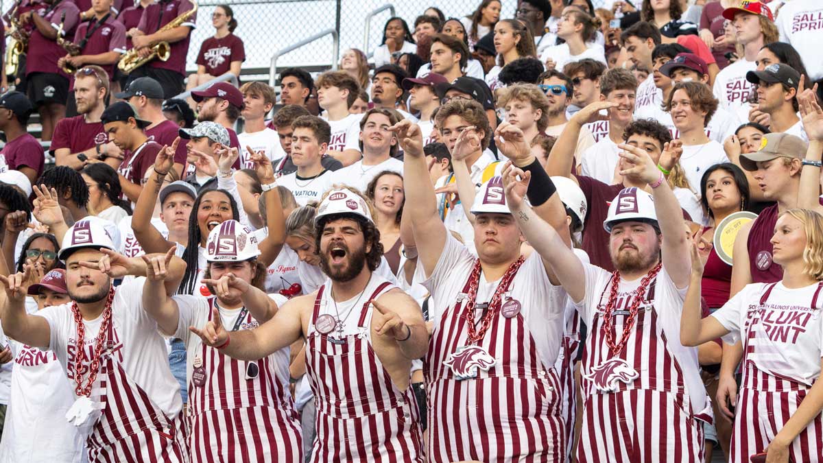 Students in the Dawg Pound at SIU Carbondale