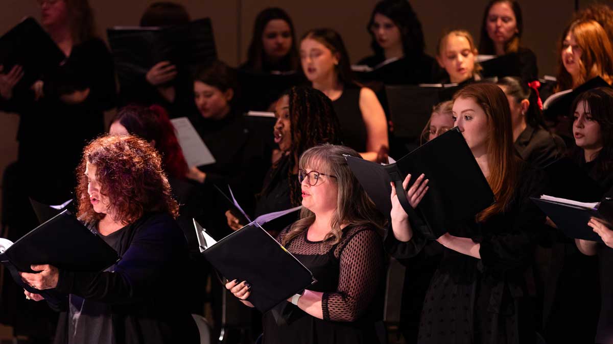 A choir singing.