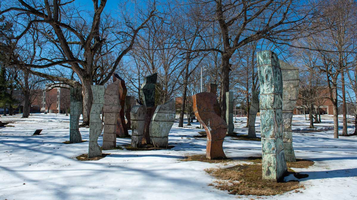 Sculpture on SIU campus.