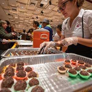 Food displayed at the International Festival at SIU Carbondale.