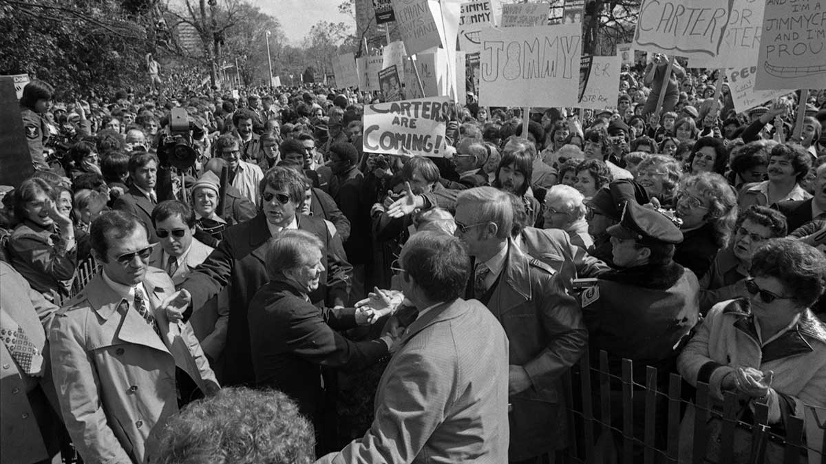 Jimmy Carter on the campus of SIU Carbondale in 1976,