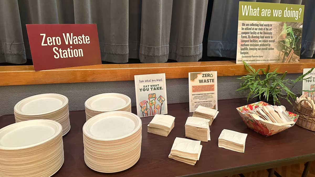 Zero Waste table set up at the International Food Festival at SIU Carbondale.