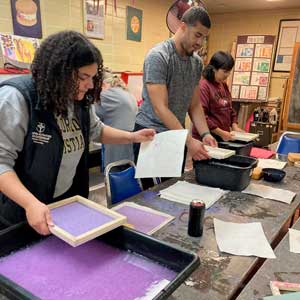 Making paper with recycled paper.