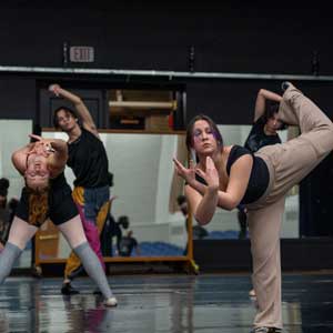 Dancers are rehearsing.