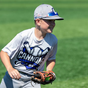 A young man playing baseball.
