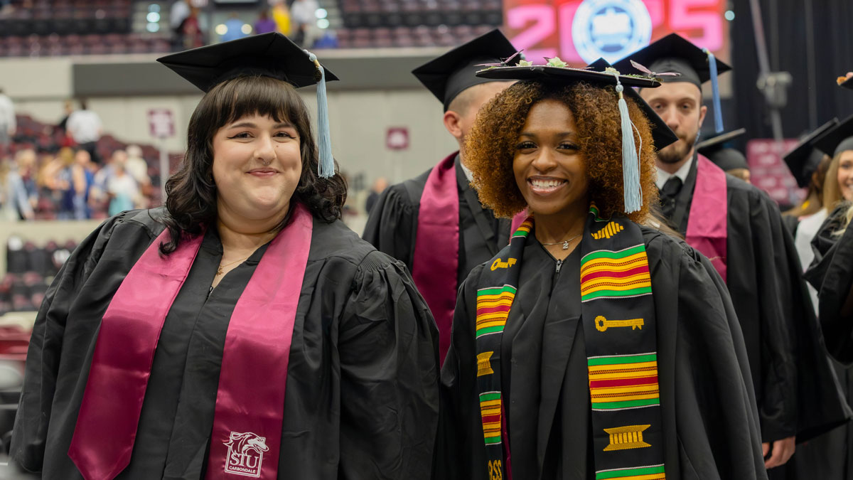 Graduates at commencement