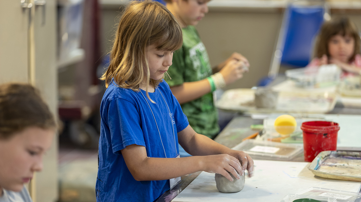 Children enjoying arts and crafts.