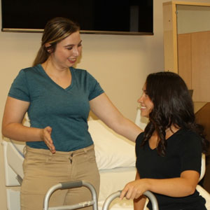 Students practice client education.