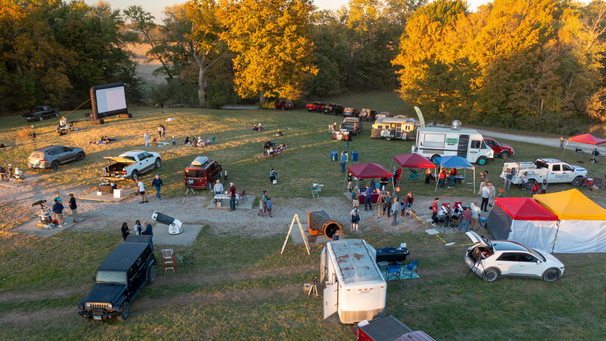 Aerial picture of a star watching event.