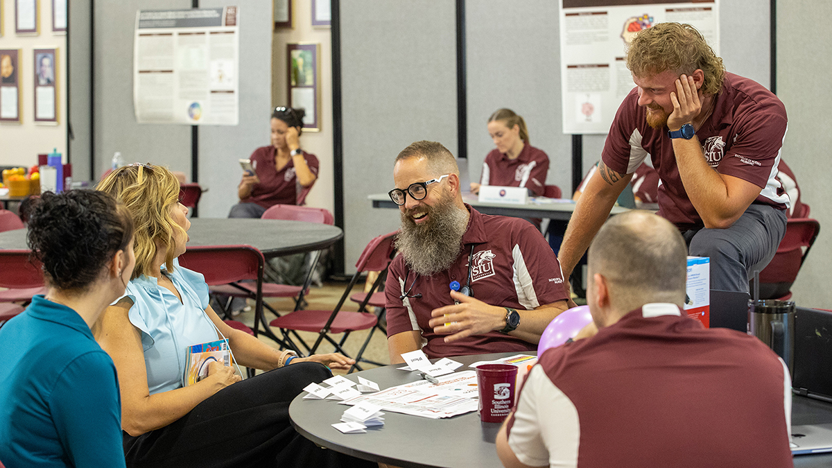 Students check blood pressure.