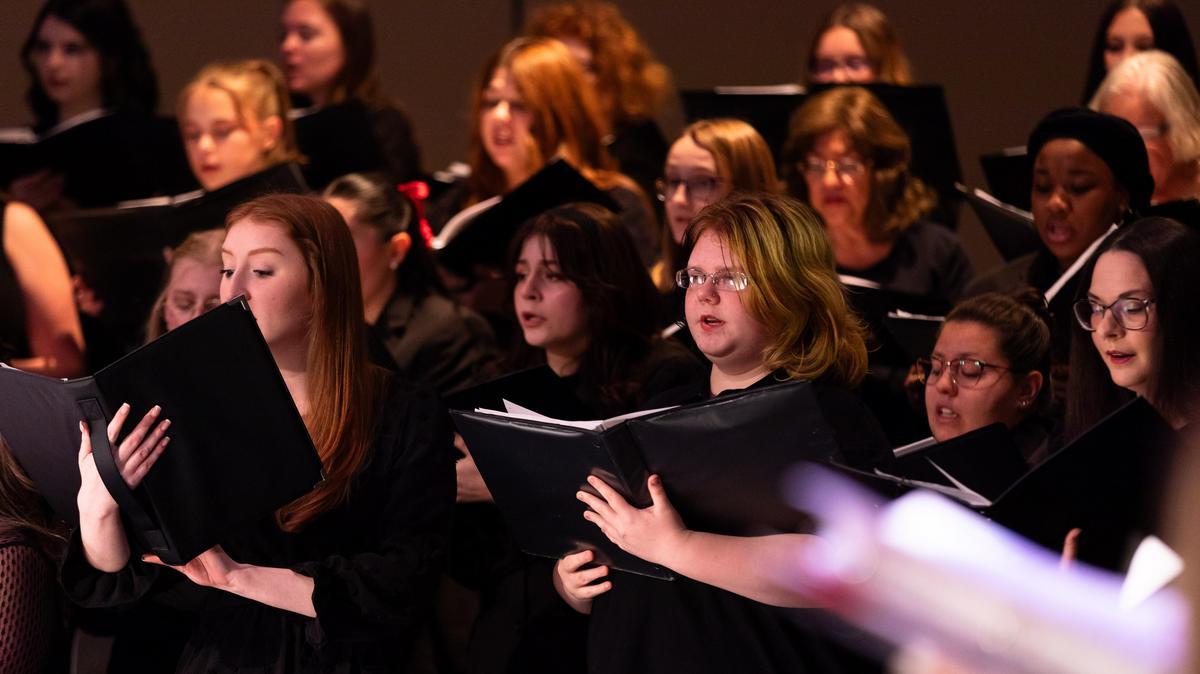 A choir singing.