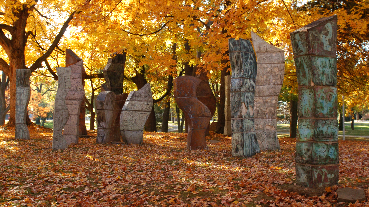 The sculpture by Nicholas Vergette.