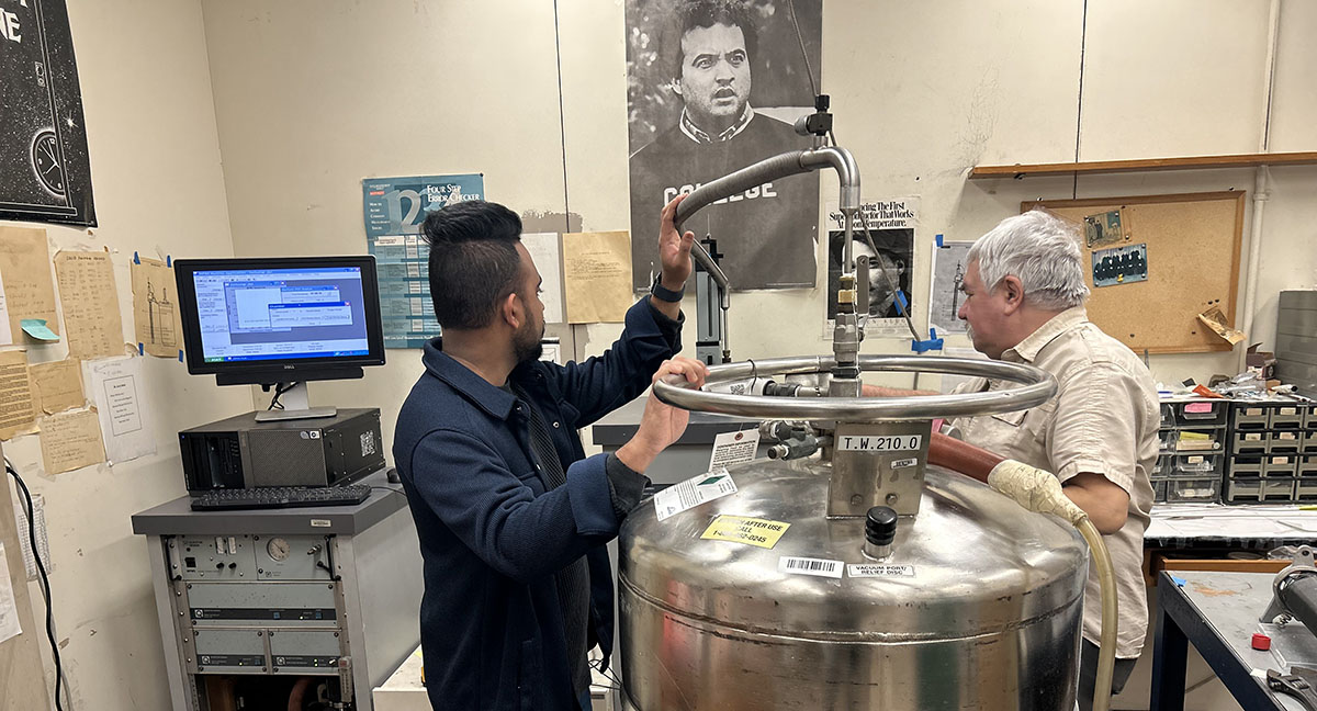 Researchers working in a lab.