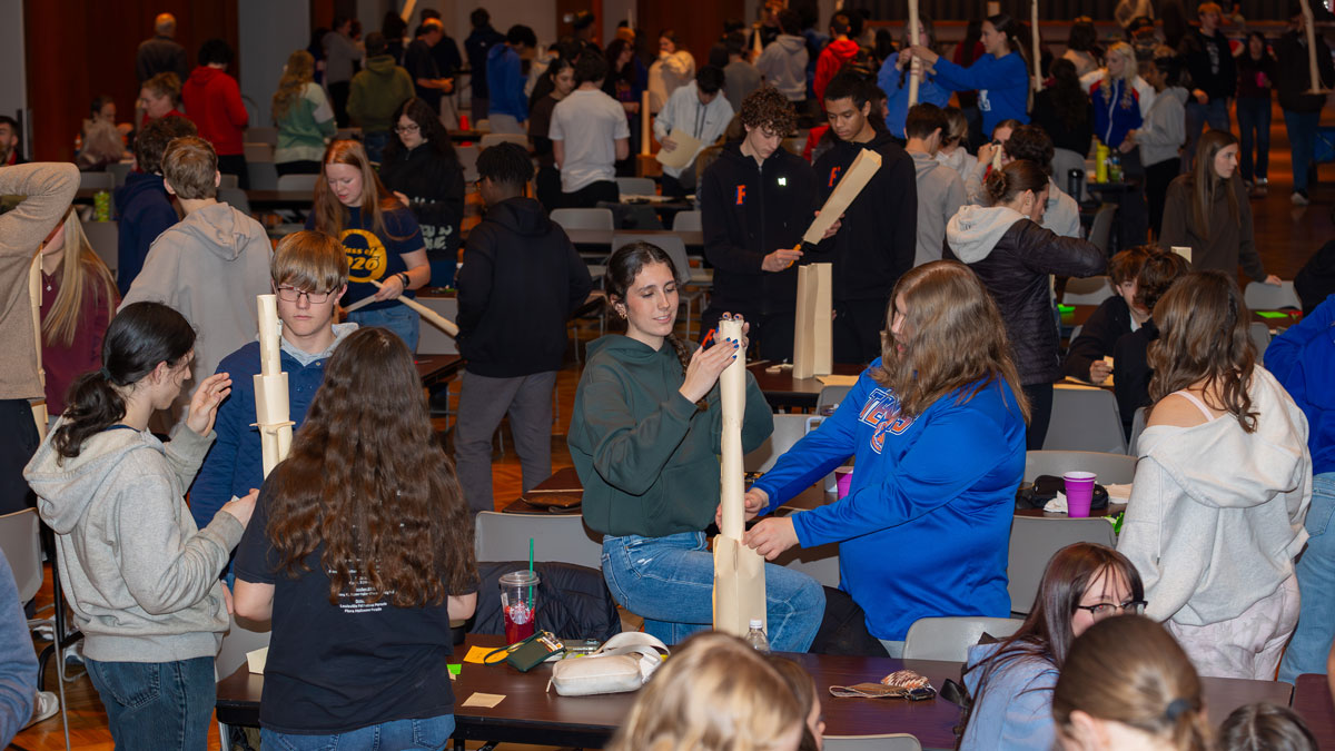 Students perform tasks at the Accounting Challenge at SIU Carbondale.