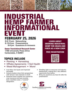 Flier for The Industrial Hemp Farmer Informational Event 