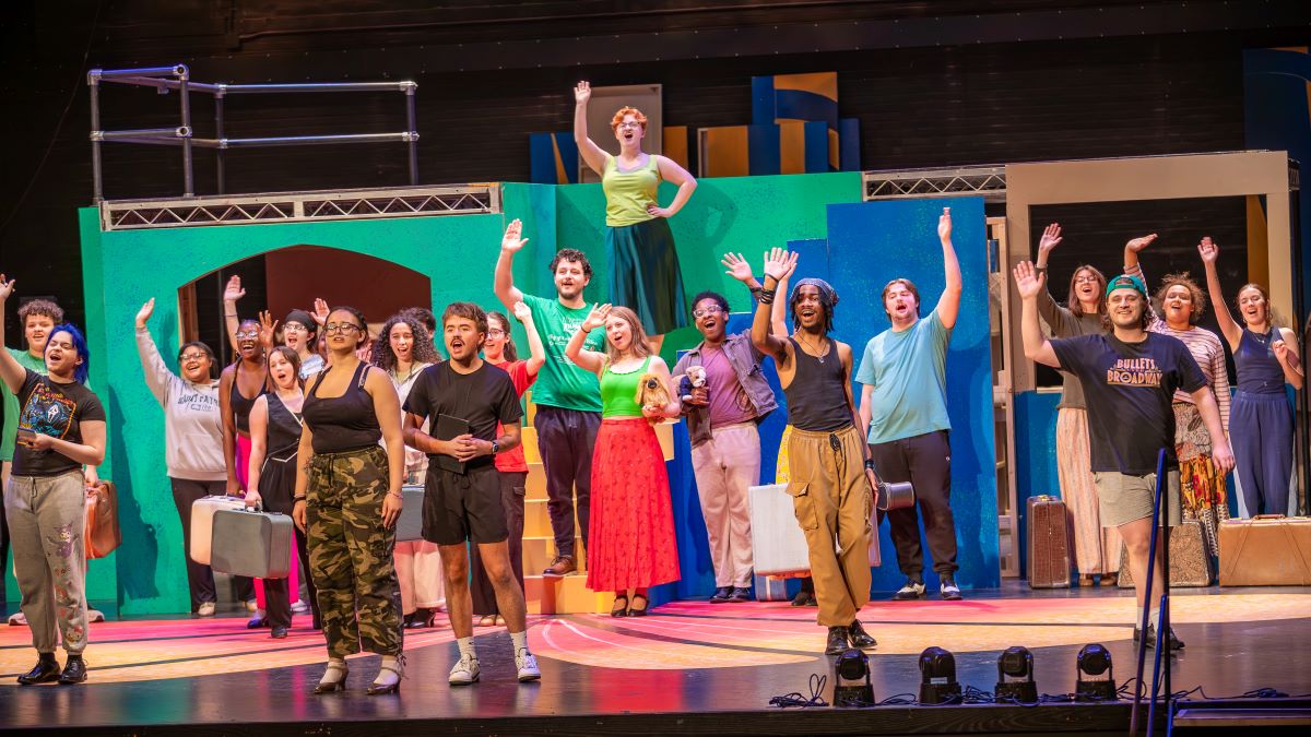 The cast of the musical 'Anything Goes' rehearses