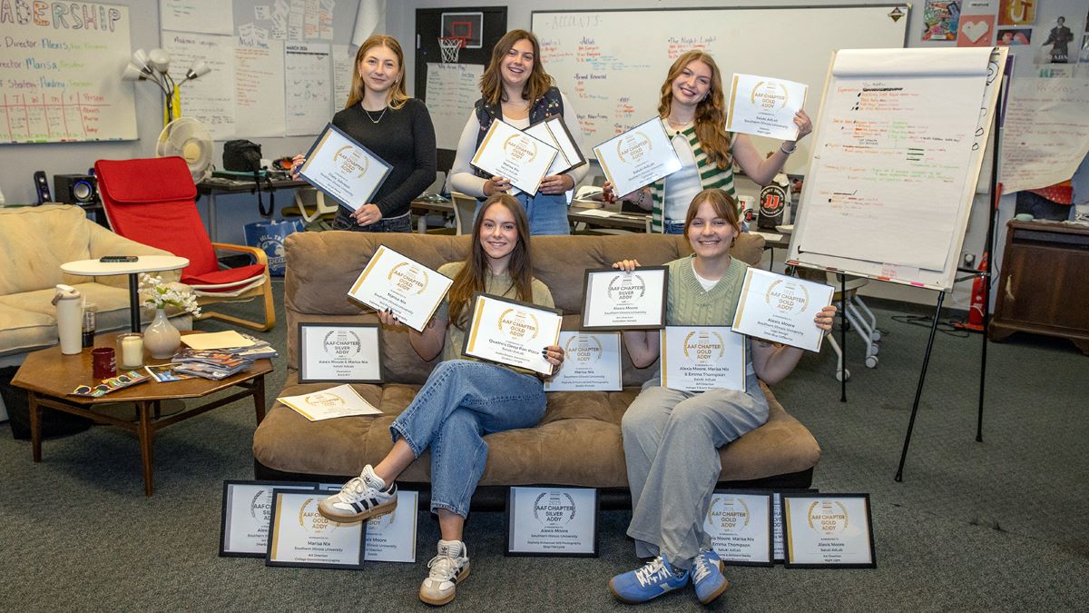 Saluki AdLab students with regional ADDY awards