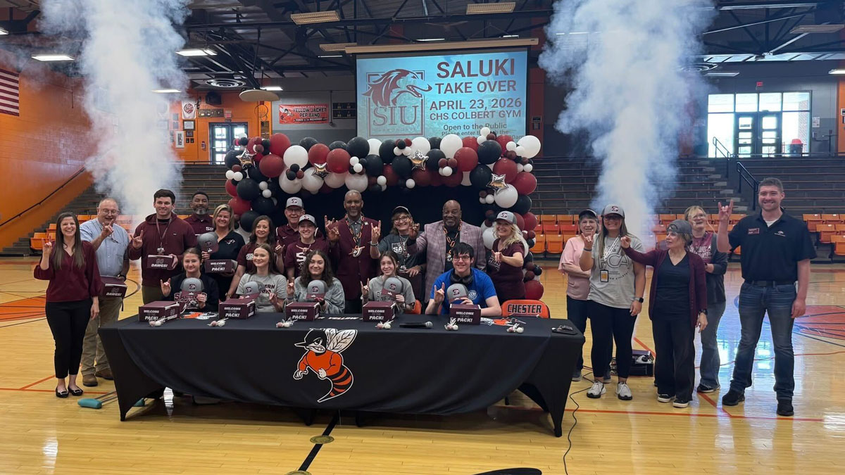 Saluki Takeover Tour at Chester High School.