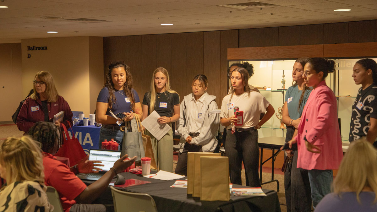 Students attend a job fair a SIU Carbondale.