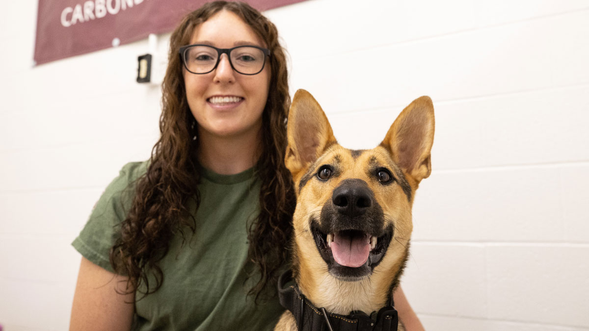Marsden Fisher and her dog, Echo.