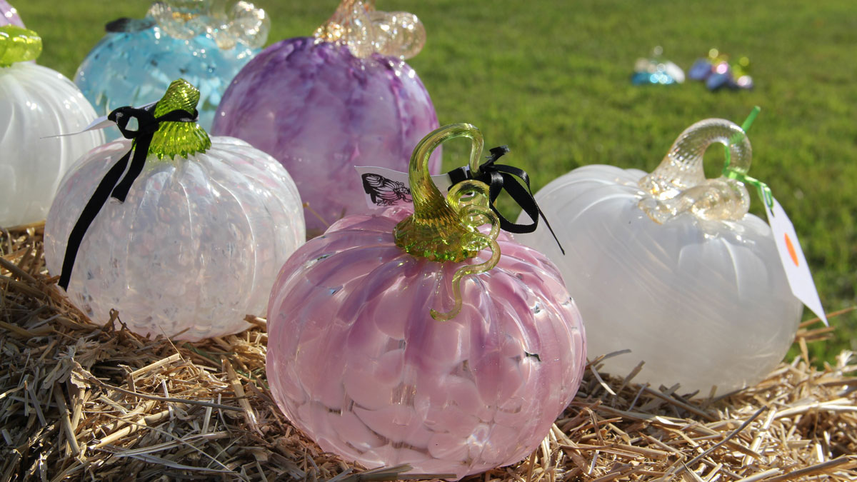 Glass pumpkins.