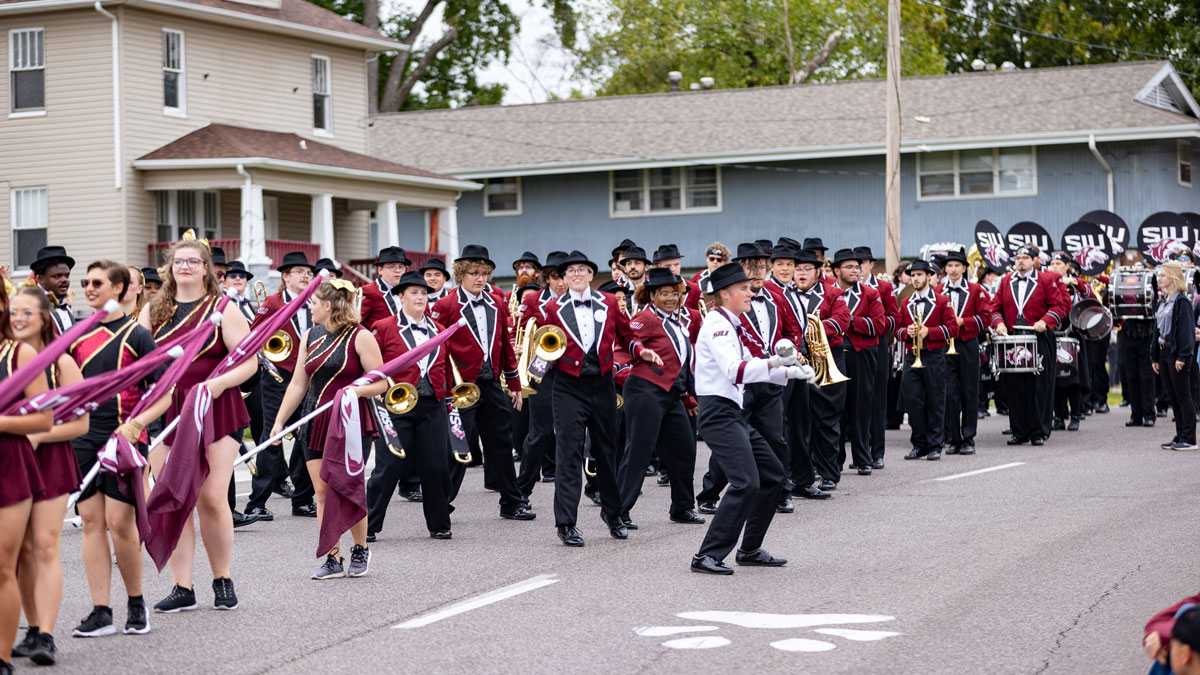 Marching Salukis.